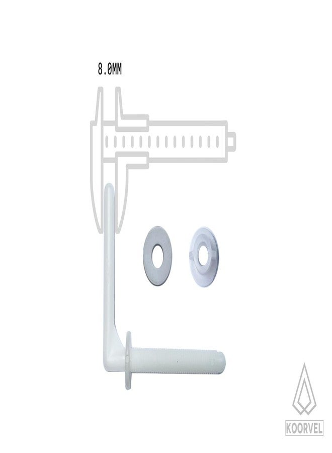 KOORVEL L-Type Toilet Seat Cover Hinges, DIY Repair Kit, 1 Pair, White - Image 3